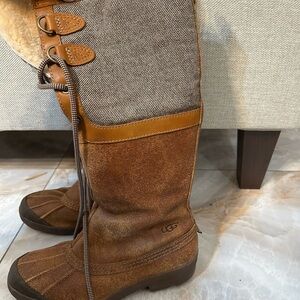 UGG Brown and Tan Lace Up Boots